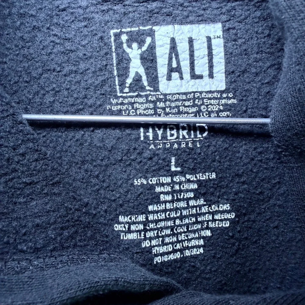 Muhammad Ali Boys GOAT Graphic Hoodie Black Yellow Hybrid Apparel Size Large L